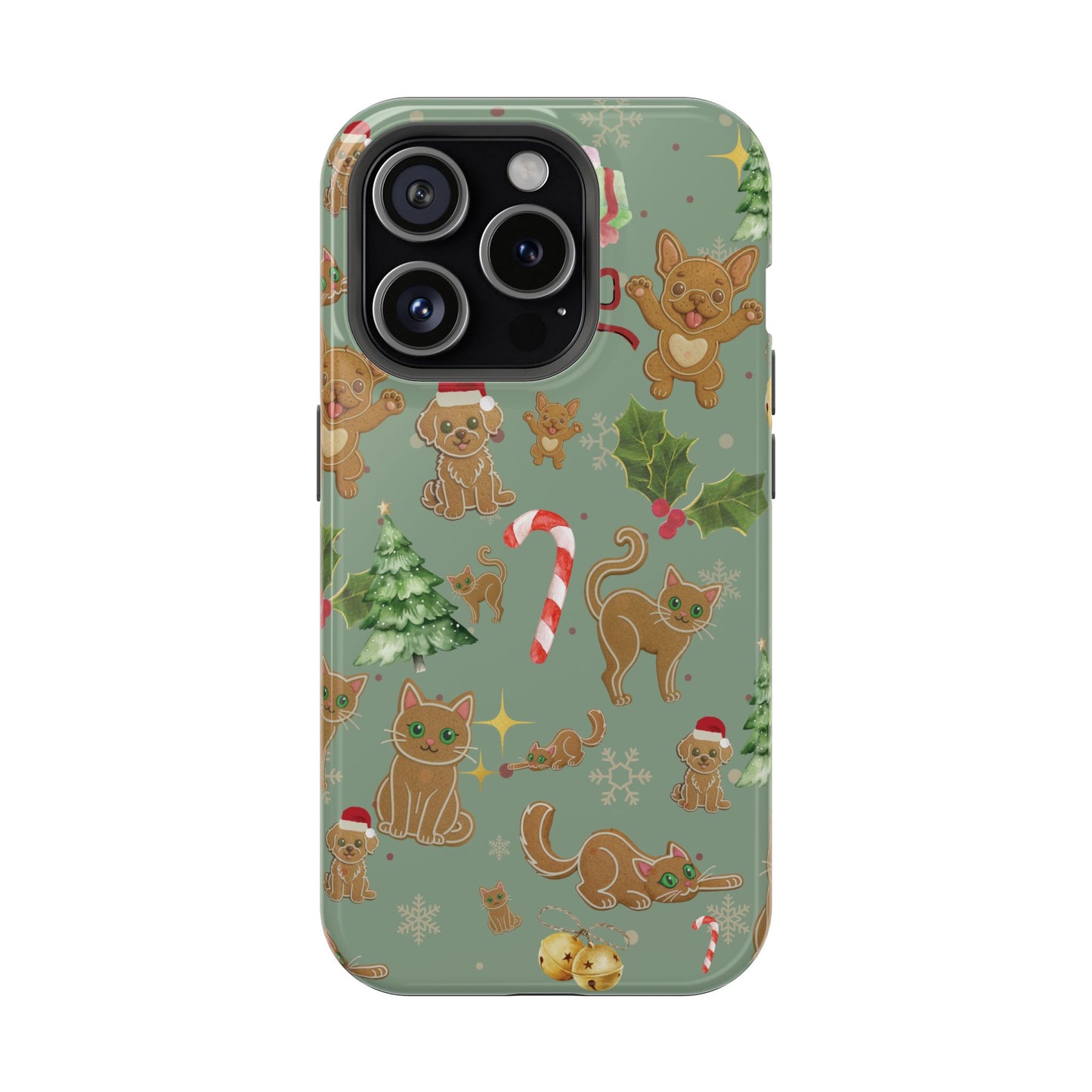 iPhone 17 Tough Case - Christmas Gingerbread Cookie & Candy Cane Pattern - Festive Holiday Protective Phone Cover for Winter Cheer