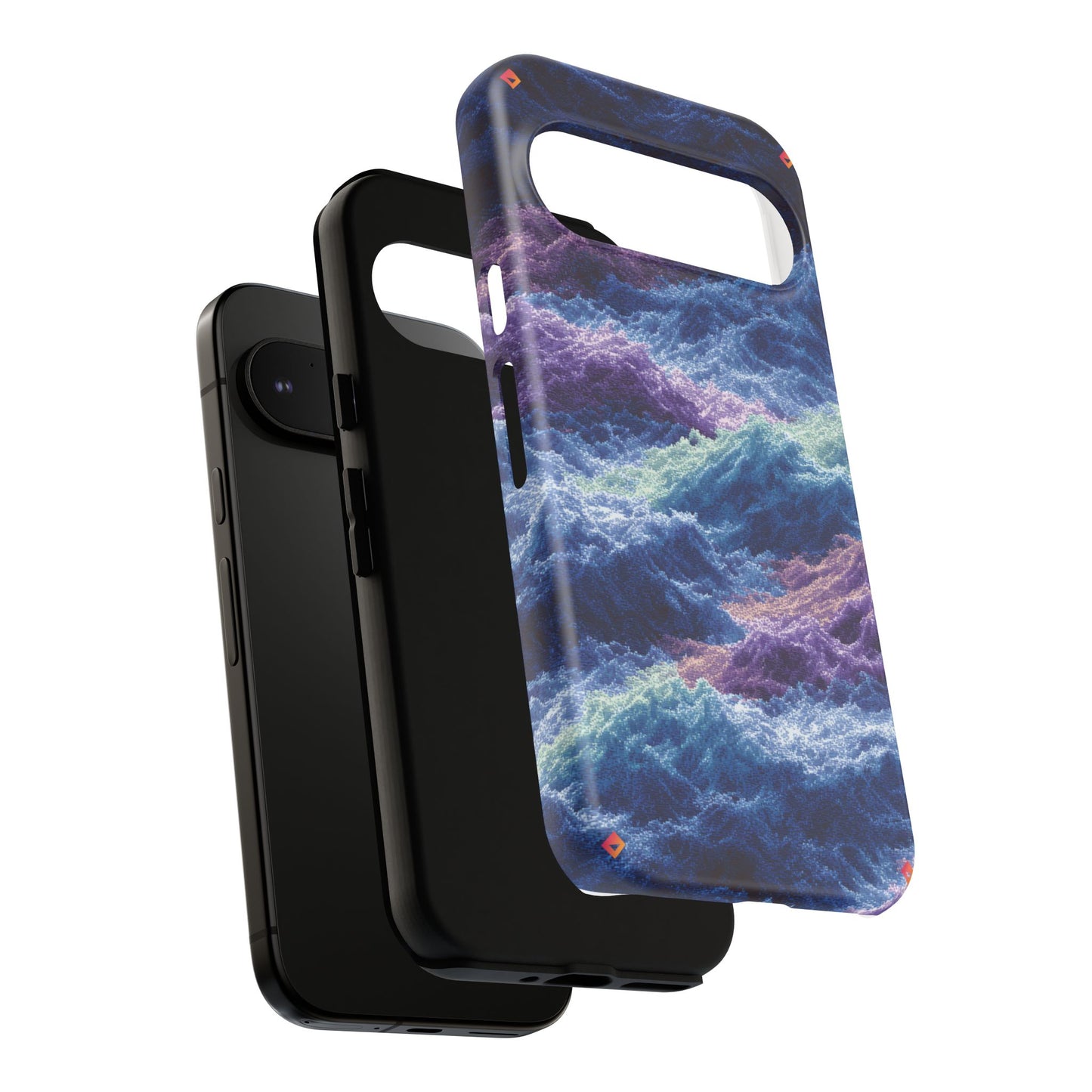 iPhone 17 Tough Case - Stormy Ocean Wave Pattern - Blue & Purple Water Design Protective Phone Cover for Sea Lovers