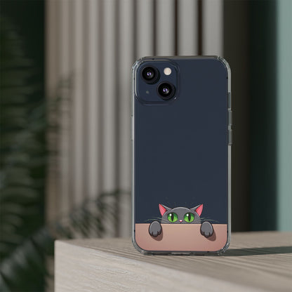 Phone Cases With Cute Cat Design - Clear Silicone Phone Cases Samsung and iPhone