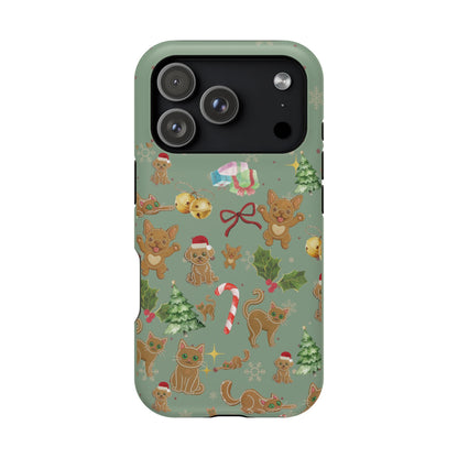 iPhone 17 Tough Case - Christmas Gingerbread Cookie & Candy Cane Pattern - Festive Holiday Protective Phone Cover for Winter Cheer