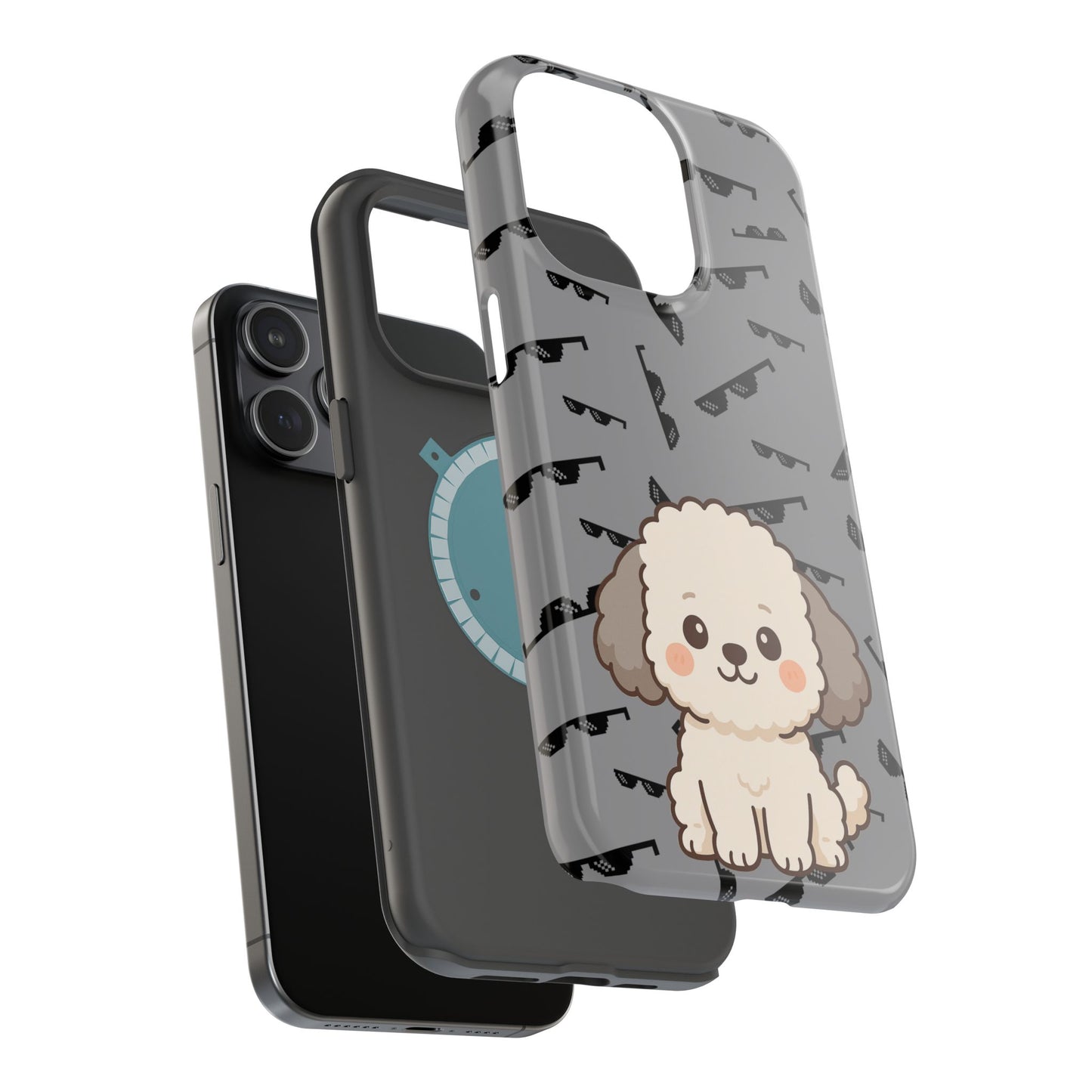 Cute Dog Magnetic Phone Case | Pet Lover Gift | Stylish Tough Cover | Cartoon Dog Print | MagSafe Compatible | Fun Phone Accessory