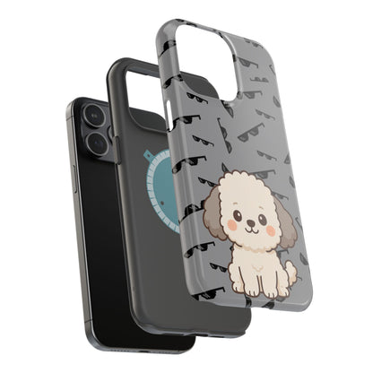 Cute Dog Magnetic Phone Case | Pet Lover Gift | Stylish Tough Cover | Cartoon Dog Print | MagSafe Compatible | Fun Phone Accessory