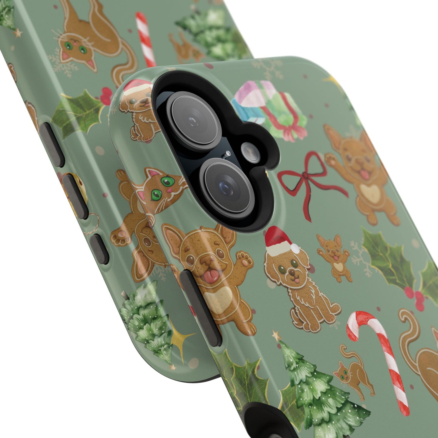 iPhone 17 Tough Case - Christmas Gingerbread Cookie & Candy Cane Pattern - Festive Holiday Protective Phone Cover for Winter Cheer