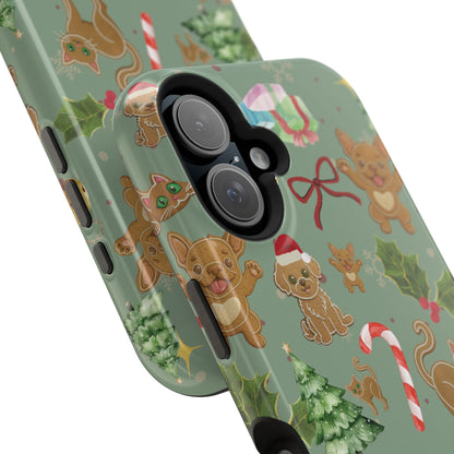 iPhone 17 Tough Case - Christmas Gingerbread Cookie & Candy Cane Pattern - Festive Holiday Protective Phone Cover for Winter Cheer