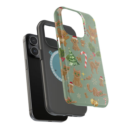 iPhone 17 Tough Case - Christmas Gingerbread Cookie & Candy Cane Pattern - Festive Holiday Protective Phone Cover for Winter Cheer