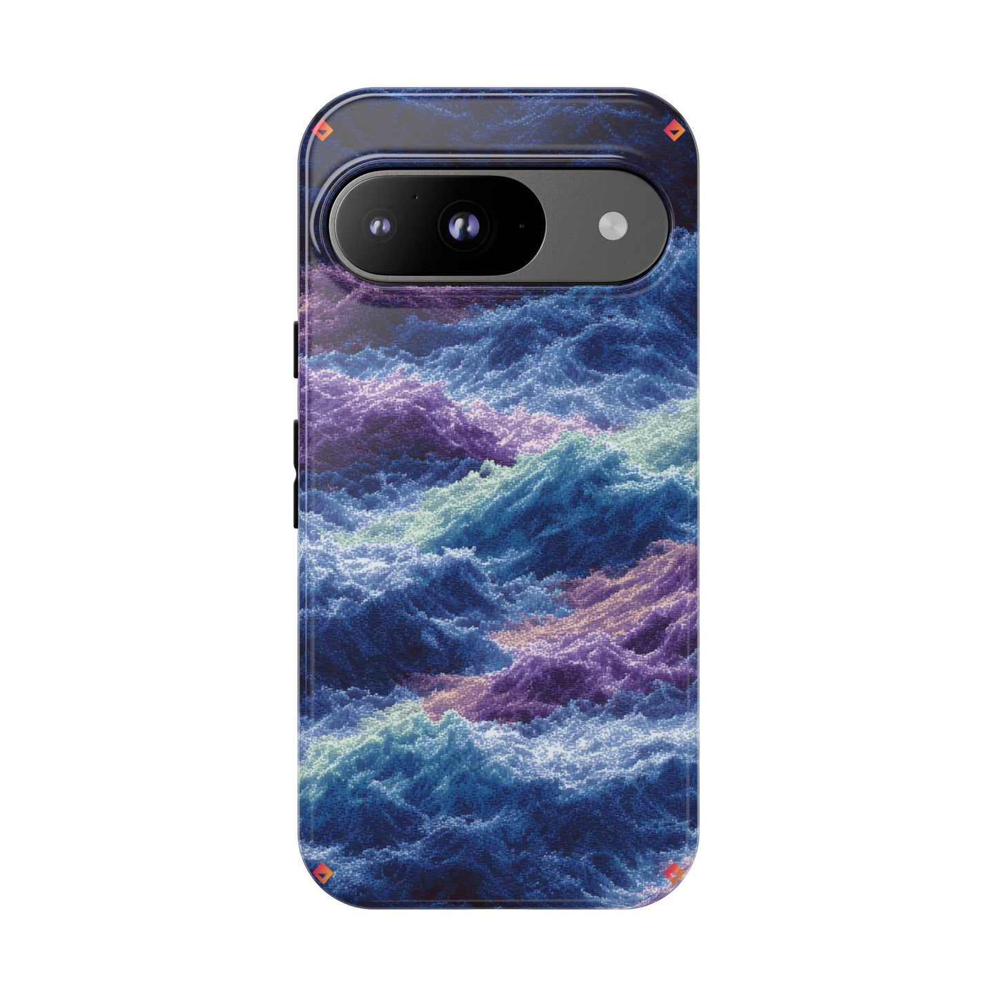 iPhone 17 Tough Case - Stormy Ocean Wave Pattern - Blue & Purple Water Design Protective Phone Cover for Sea Lovers