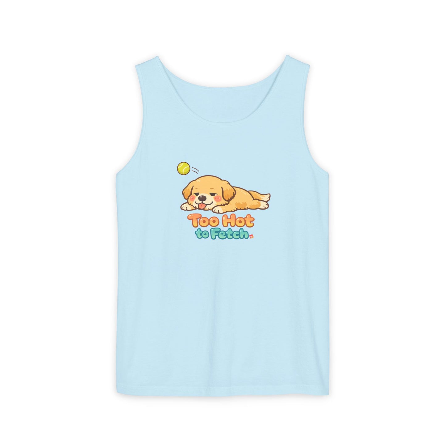 Too Hot to Fetch Labrador Illustration Tank Top | Cute Summer Dog Tee