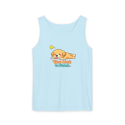 Too Hot to Fetch Labrador Illustration Tank Top | Cute Summer Dog Tee