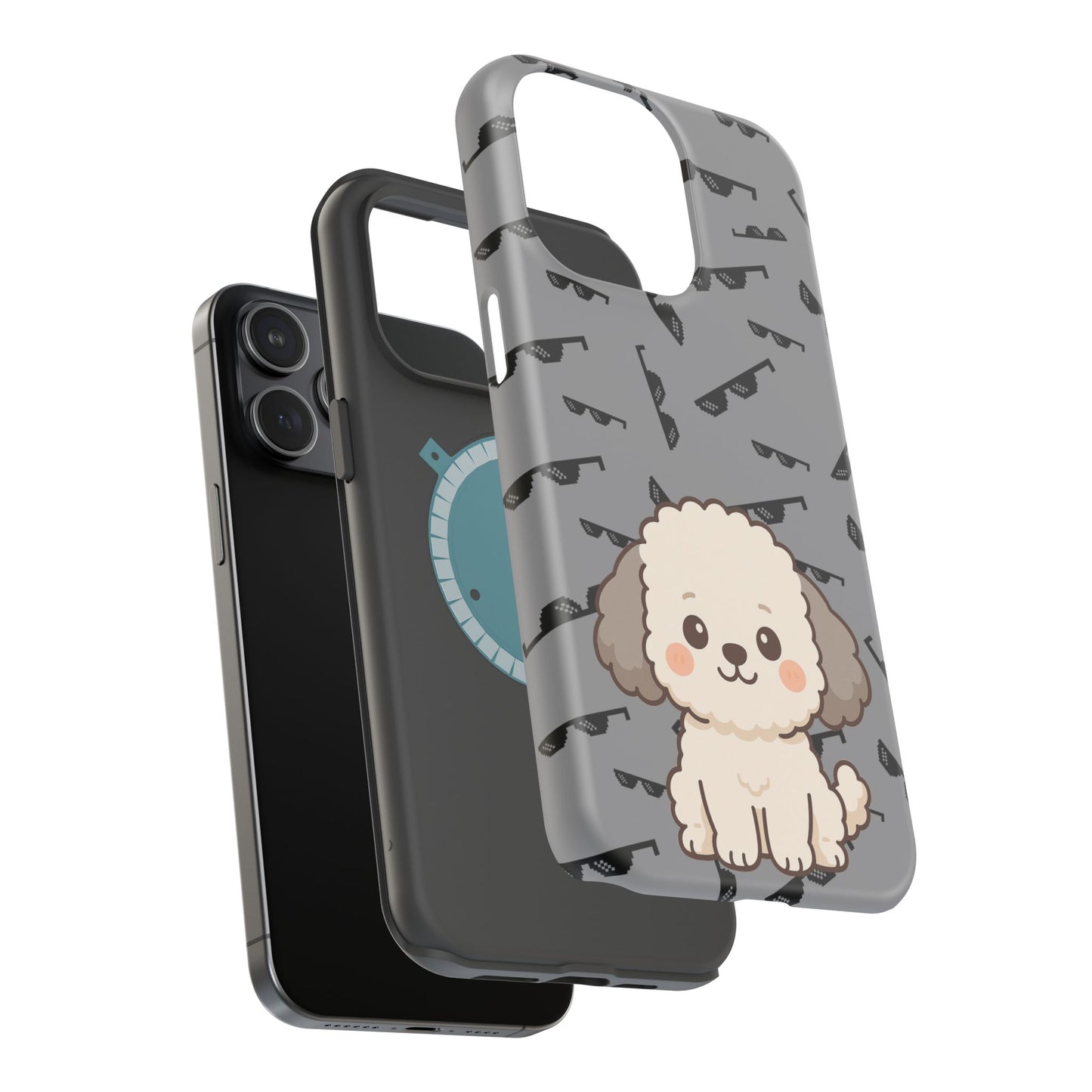 Cute Dog Magnetic Phone Case | Pet Lover Gift | Stylish Tough Cover | Cartoon Dog Print | MagSafe Compatible | Fun Phone Accessory