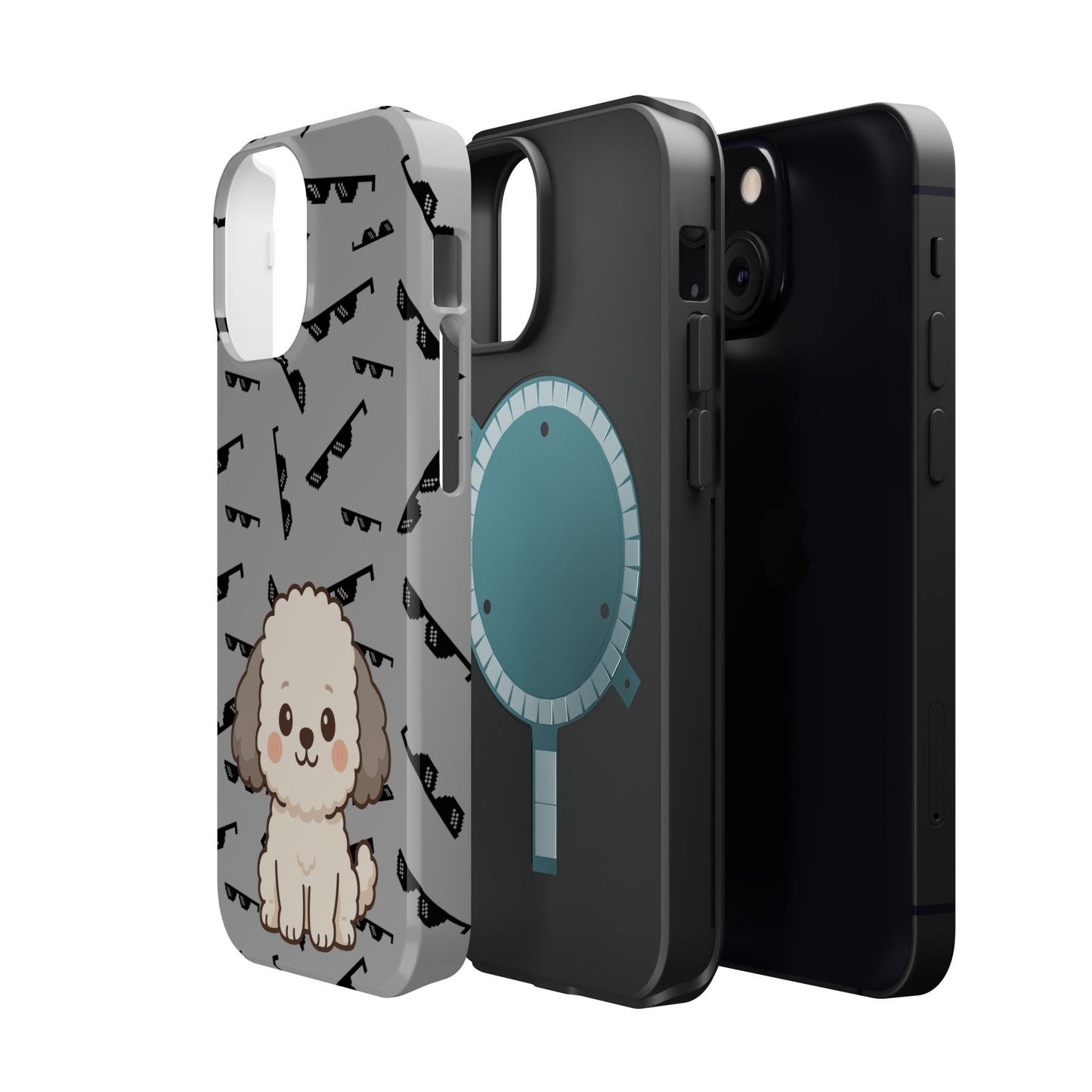 Cute Dog Magnetic Phone Case | Pet Lover Gift | Stylish Tough Cover | Cartoon Dog Print | MagSafe Compatible | Fun Phone Accessory