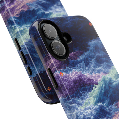 iPhone 17 Tough Case - Stormy Ocean Wave Pattern - Blue & Purple Water Design Protective Phone Cover for Sea Lovers