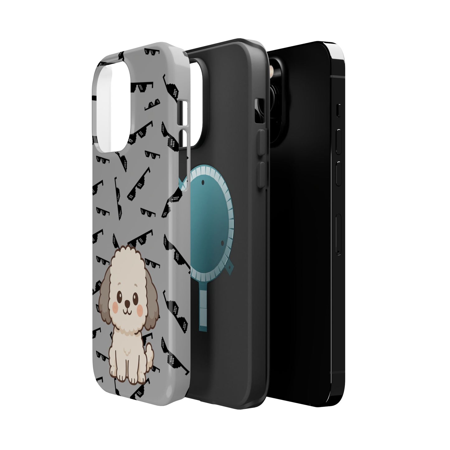 Cute Dog Magnetic Phone Case | Pet Lover Gift | Stylish Tough Cover | Cartoon Dog Print | MagSafe Compatible | Fun Phone Accessory