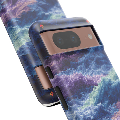 iPhone 17 Tough Case - Stormy Ocean Wave Pattern - Blue & Purple Water Design Protective Phone Cover for Sea Lovers