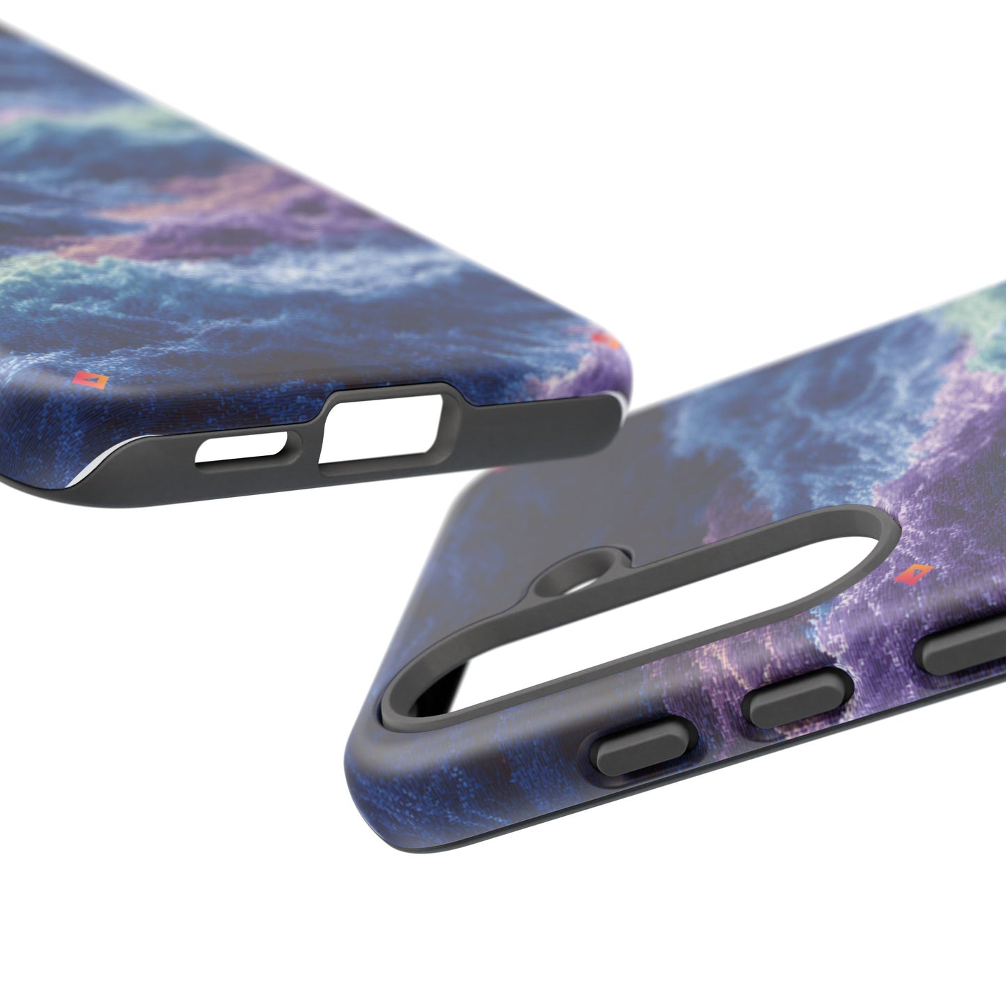iPhone 17 Tough Case - Stormy Ocean Wave Pattern - Blue & Purple Water Design Protective Phone Cover for Sea Lovers