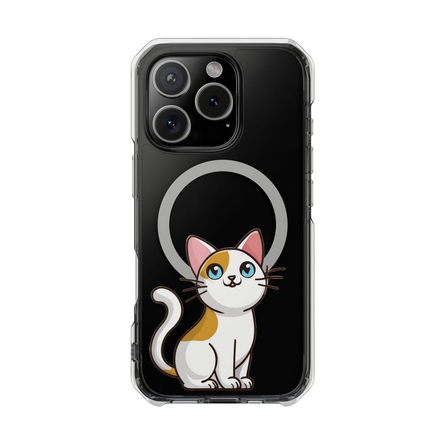 MagSafe® Cat-titude | Magnetic Clear Impact Case | Cute Calico Kitty Design