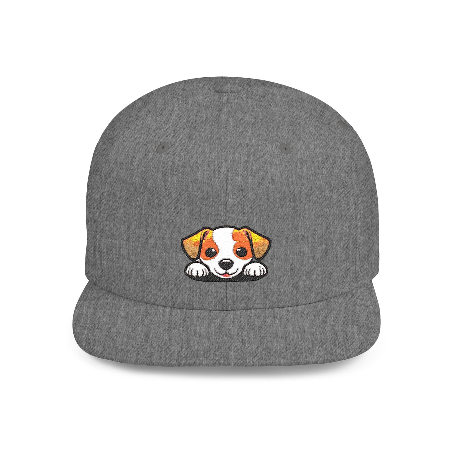 Snapback Cap, Puppy Peek Embroidered Dog Hat, Cute Pet Lover Baseball Cap, Adjustable Streetwear Hat, Gift for Dog Lovers