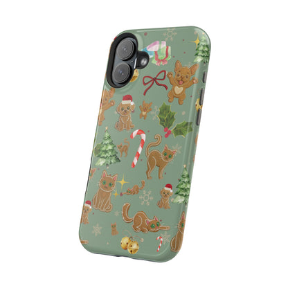 iPhone 17 Tough Case - Christmas Gingerbread Cookie & Candy Cane Pattern - Festive Holiday Protective Phone Cover for Winter Cheer