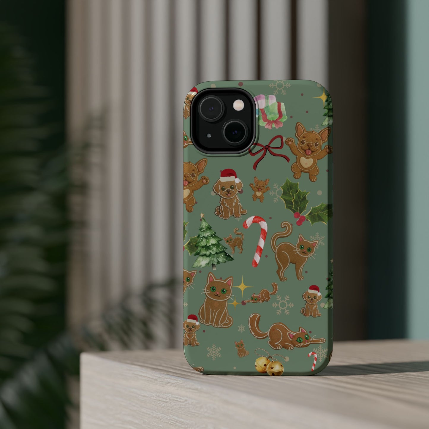 iPhone 17 Tough Case - Christmas Gingerbread Cookie & Candy Cane Pattern - Festive Holiday Protective Phone Cover for Winter Cheer