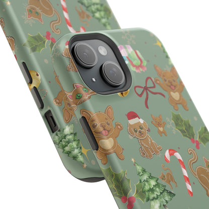 iPhone 17 Tough Case - Christmas Gingerbread Cookie & Candy Cane Pattern - Festive Holiday Protective Phone Cover for Winter Cheer