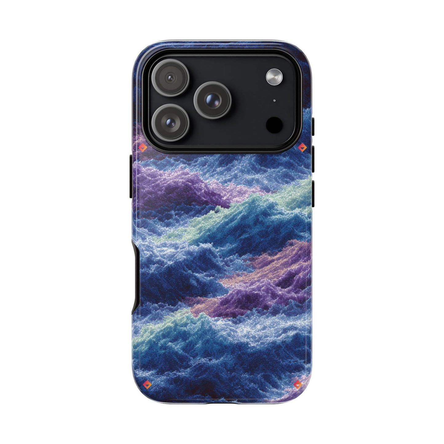 iPhone 17 Tough Case - Stormy Ocean Wave Pattern - Blue & Purple Water Design Protective Phone Cover for Sea Lovers