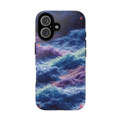 iPhone 17 Tough Case - Stormy Ocean Wave Pattern - Blue & Purple Water Design Protective Phone Cover for Sea Lovers