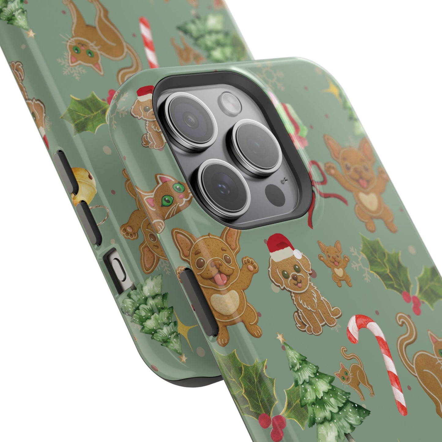 iPhone 17 Tough Case - Christmas Gingerbread Cookie & Candy Cane Pattern - Festive Holiday Protective Phone Cover for Winter Cheer