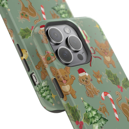 iPhone 17 Tough Case - Christmas Gingerbread Cookie & Candy Cane Pattern - Festive Holiday Protective Phone Cover for Winter Cheer