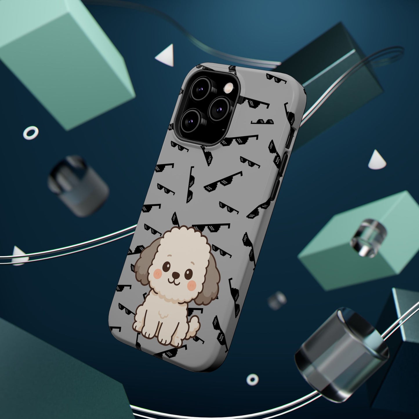 Cute Dog Magnetic Phone Case | Pet Lover Gift | Stylish Tough Cover | Cartoon Dog Print | MagSafe Compatible | Fun Phone Accessory
