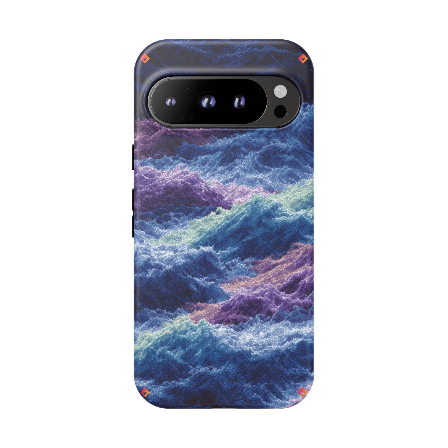 iPhone 17 Tough Case - Stormy Ocean Wave Pattern - Blue & Purple Water Design Protective Phone Cover for Sea Lovers
