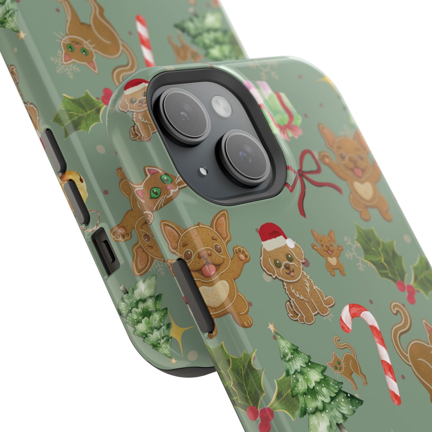 iPhone 17 Tough Case - Christmas Gingerbread Cookie & Candy Cane Pattern - Festive Holiday Protective Phone Cover for Winter Cheer