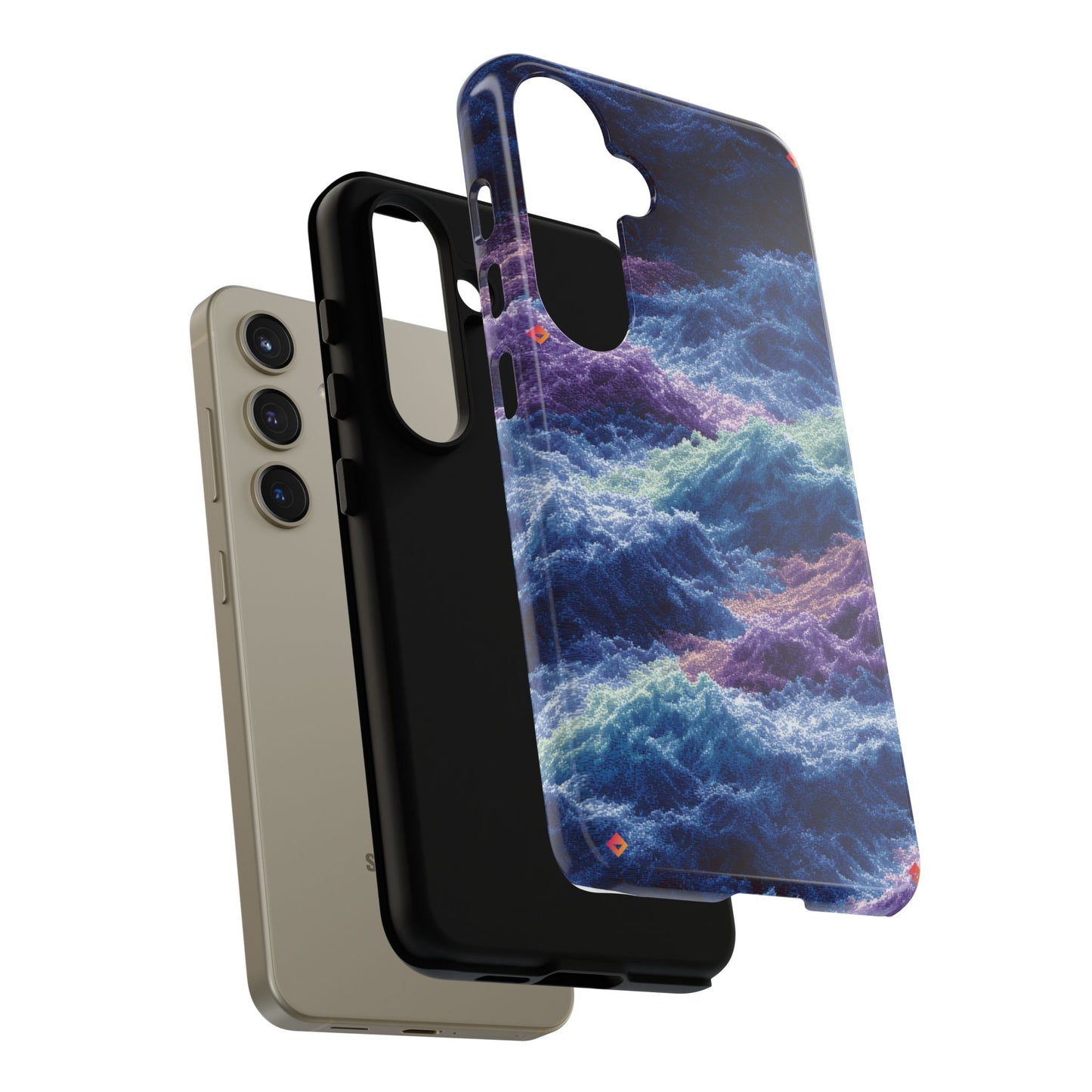iPhone 17 Tough Case - Stormy Ocean Wave Pattern - Blue & Purple Water Design Protective Phone Cover for Sea Lovers