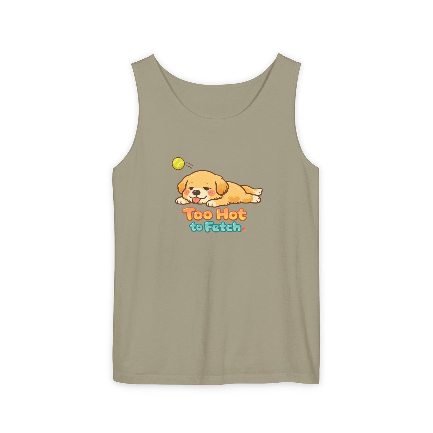 Too Hot to Fetch Labrador Illustration Tank Top | Cute Summer Dog Tee