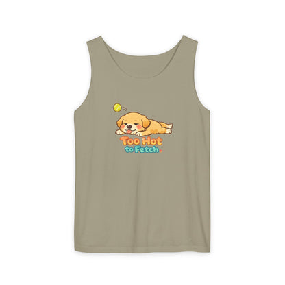 Too Hot to Fetch Labrador Illustration Tank Top | Cute Summer Dog Tee