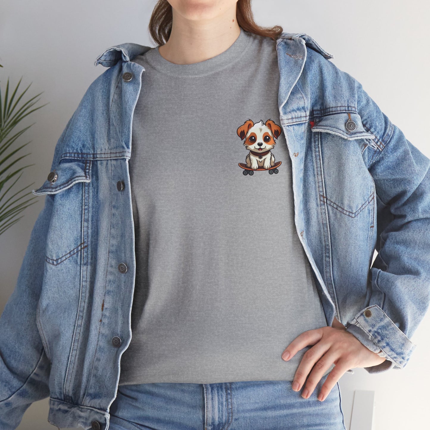 Dog on Skateboard Unisex Tee - Cute Jack Russell Terrier Design