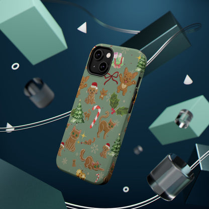 iPhone 17 Tough Case - Christmas Gingerbread Cookie & Candy Cane Pattern - Festive Holiday Protective Phone Cover for Winter Cheer