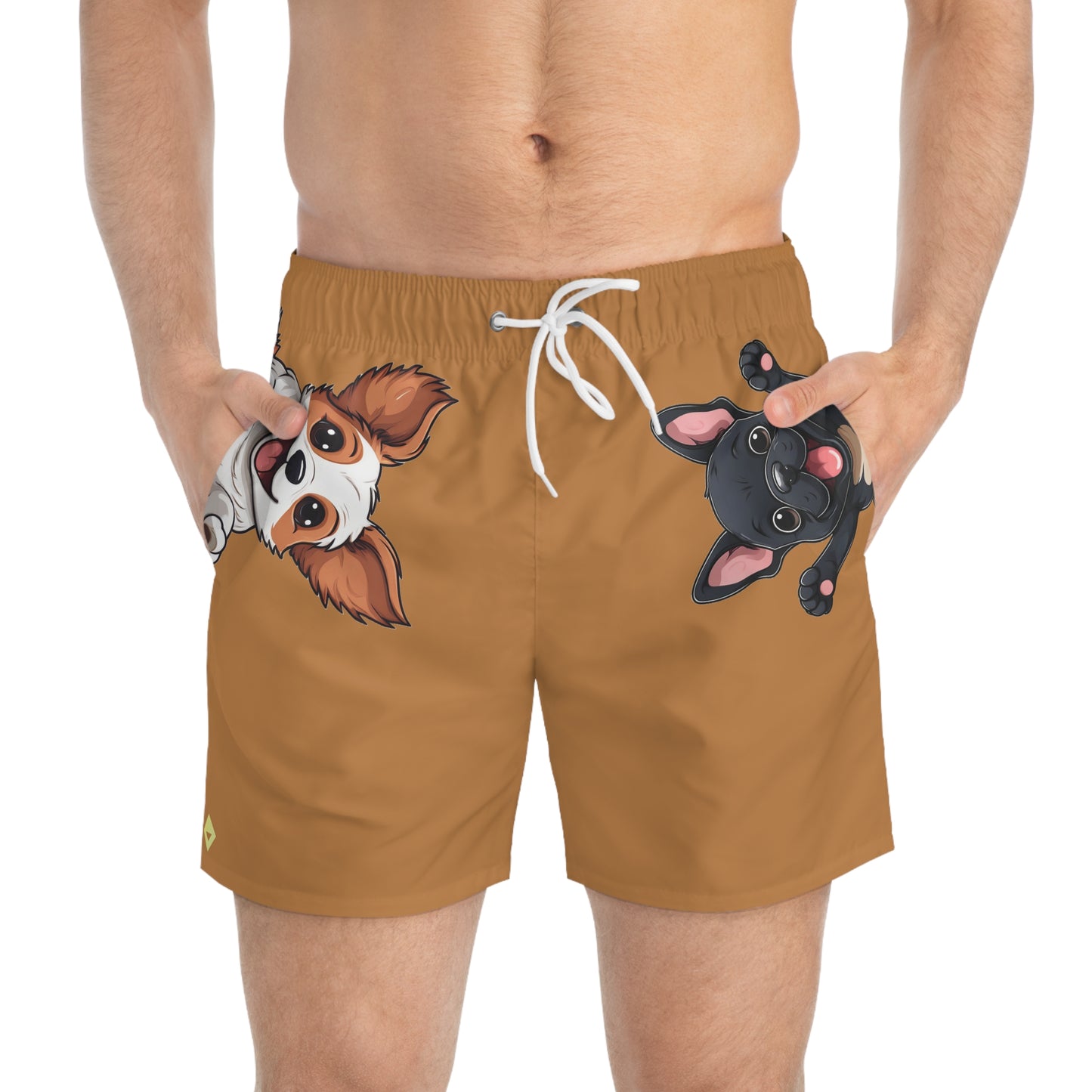 Cartoon Doggie Swim Trunks | Pocket Pups Edition