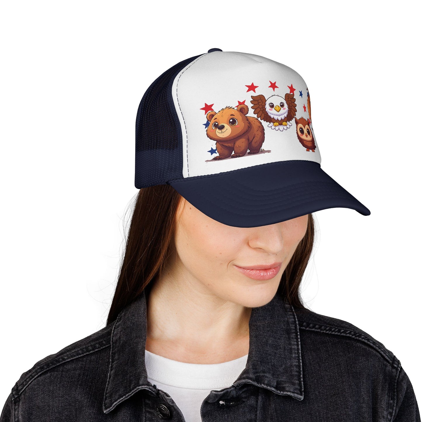 Trucker Hat | Cute Bear, Owl & Eagle Design | Fun Summer Cap for Animal Lovers and Camp Style