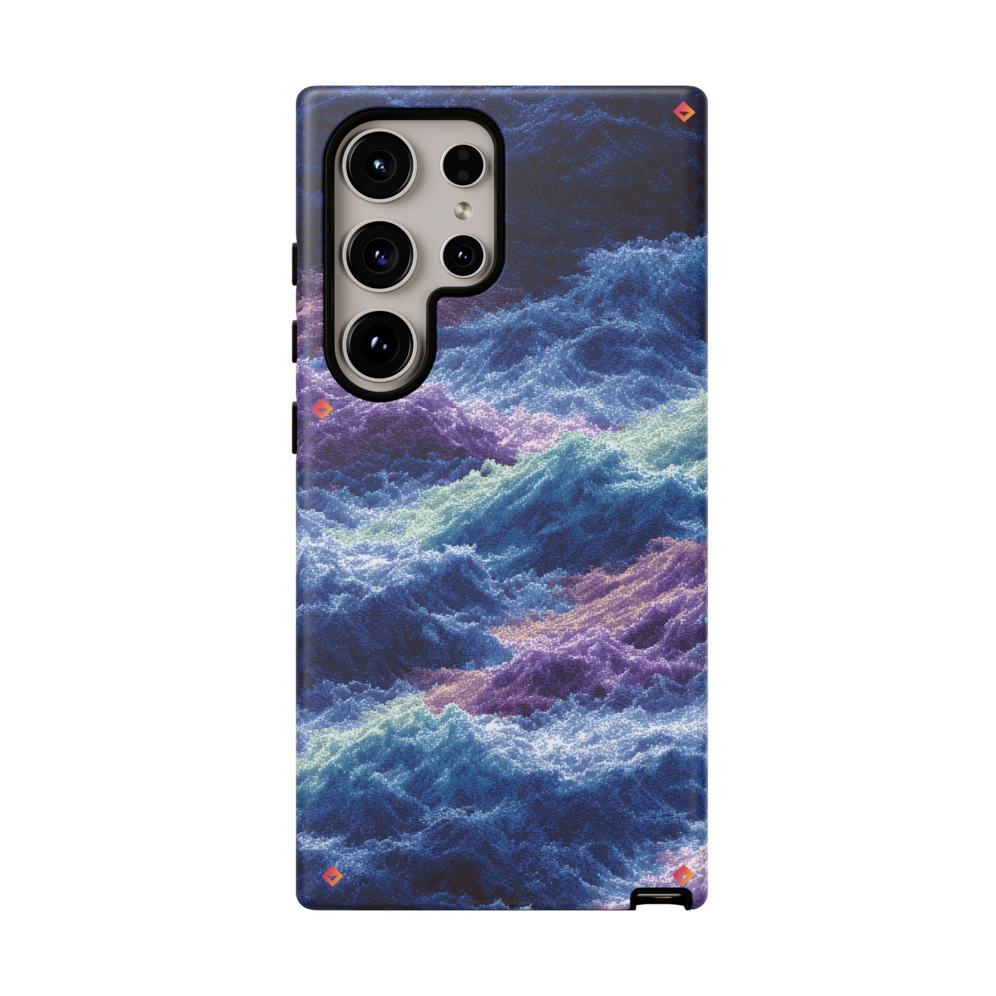 iPhone 17 Tough Case - Stormy Ocean Wave Pattern - Blue & Purple Water Design Protective Phone Cover for Sea Lovers