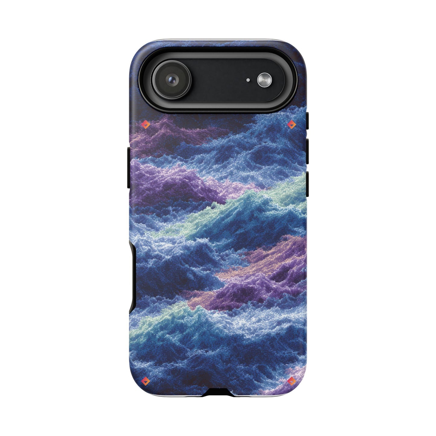iPhone 17 Tough Case - Stormy Ocean Wave Pattern - Blue & Purple Water Design Protective Phone Cover for Sea Lovers