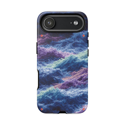 iPhone 17 Tough Case - Stormy Ocean Wave Pattern - Blue & Purple Water Design Protective Phone Cover for Sea Lovers