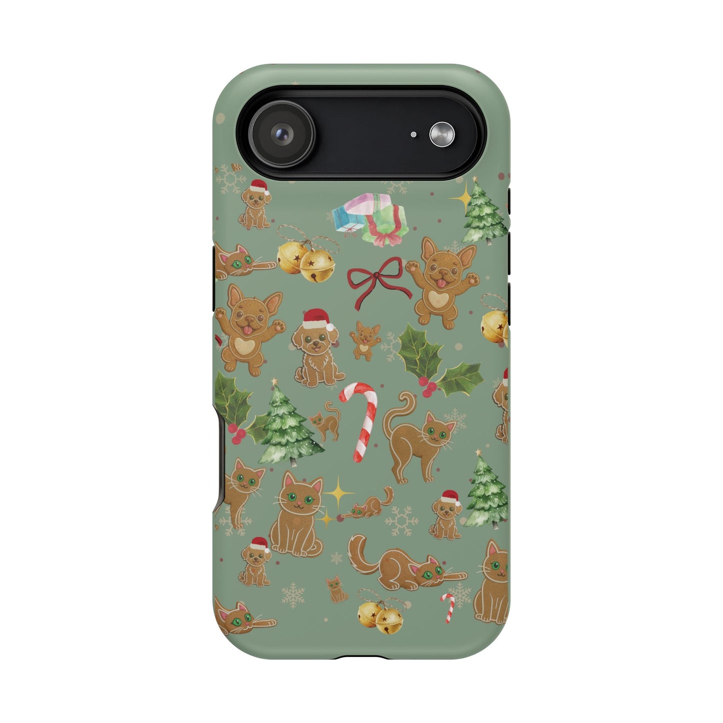 iPhone 17 Tough Case - Christmas Gingerbread Cookie & Candy Cane Pattern - Festive Holiday Protective Phone Cover for Winter Cheer
