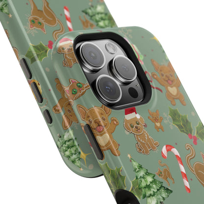 iPhone 17 Tough Case - Christmas Gingerbread Cookie & Candy Cane Pattern - Festive Holiday Protective Phone Cover for Winter Cheer