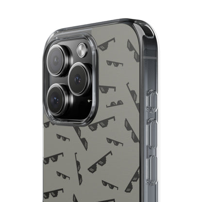 iPhone Case with Trendy Poodle and Sunglasses Pattern | Cute Kawaii Dog Design | Clear Protective Phone Cover