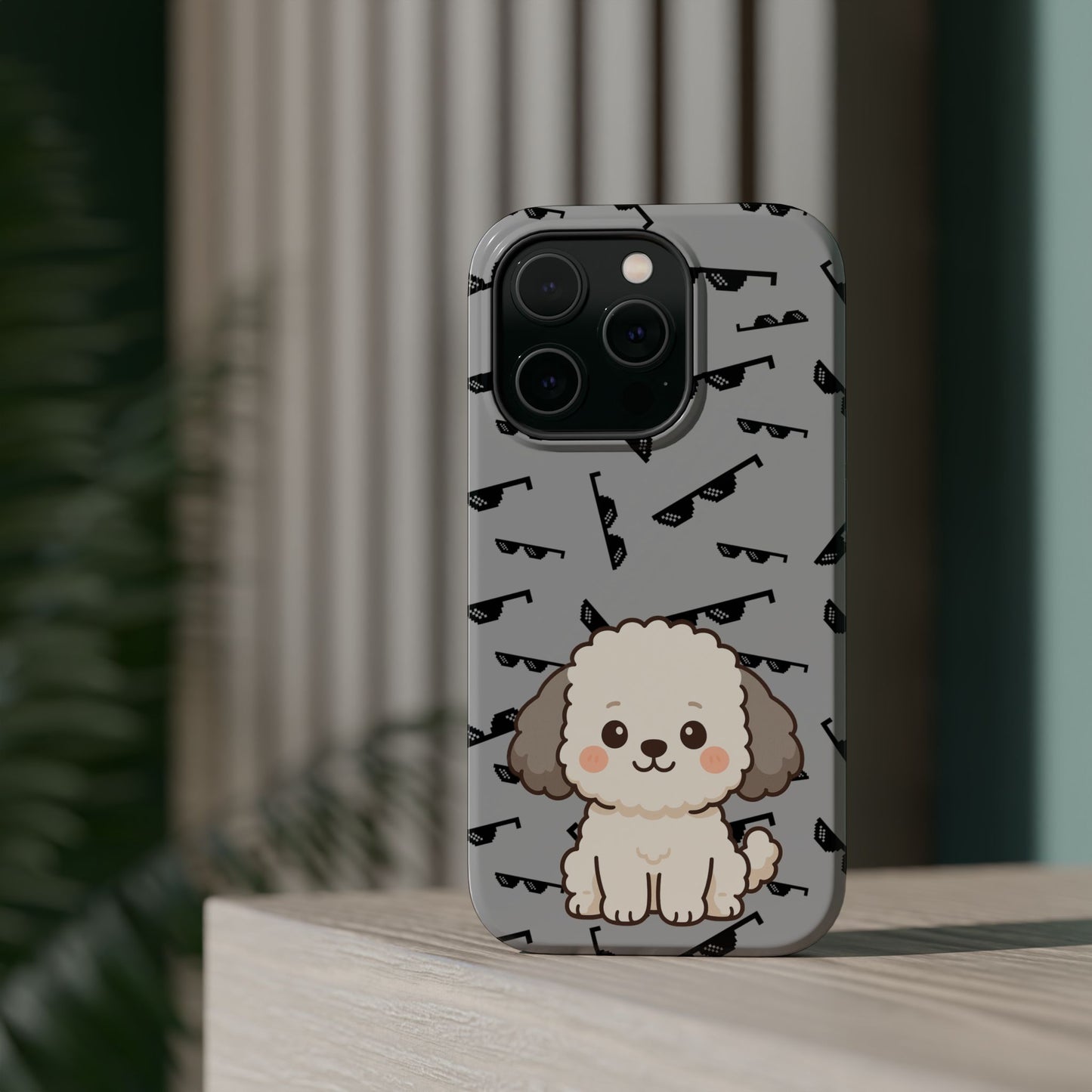 Cute Dog Magnetic Phone Case | Pet Lover Gift | Stylish Tough Cover | Cartoon Dog Print | MagSafe Compatible | Fun Phone Accessory