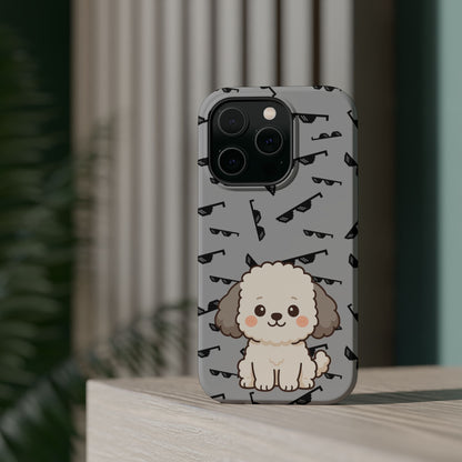 Cute Dog Magnetic Phone Case | Pet Lover Gift | Stylish Tough Cover | Cartoon Dog Print | MagSafe Compatible | Fun Phone Accessory