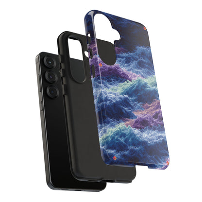 iPhone 17 Tough Case - Stormy Ocean Wave Pattern - Blue & Purple Water Design Protective Phone Cover for Sea Lovers