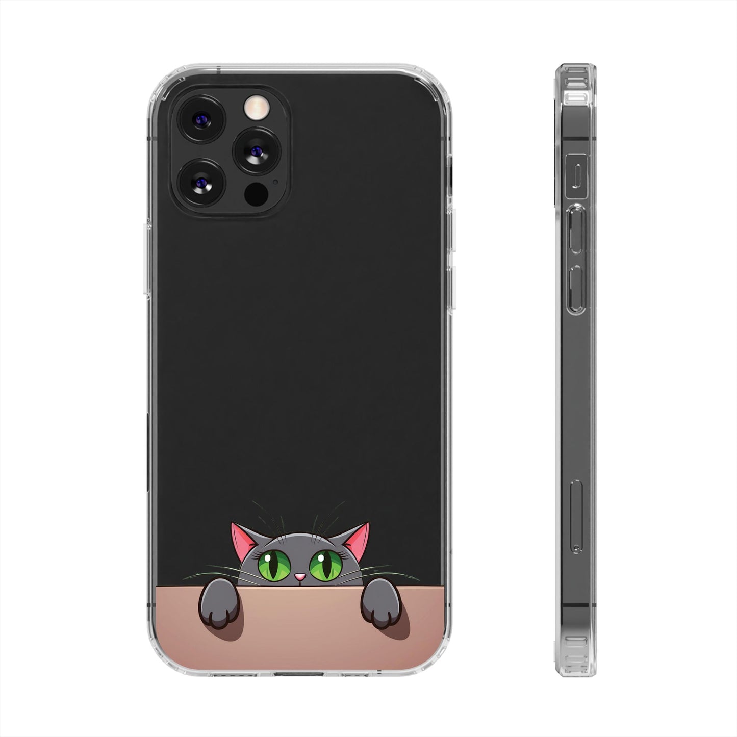 Phone Cases With Cute Cat Design - Clear Silicone Phone Cases Samsung and iPhone
