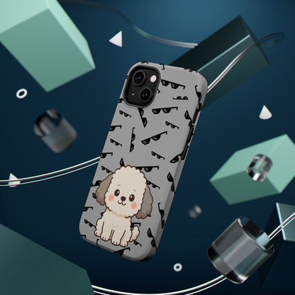Cute Dog Magnetic Phone Case | Pet Lover Gift | Stylish Tough Cover | Cartoon Dog Print | MagSafe Compatible | Fun Phone Accessory