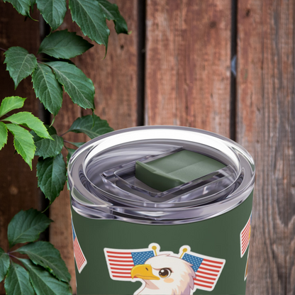 Skinny Tumbler | Eagle and Flag Design | Patriotic 20oz Travel Mug for Summer and Gifting