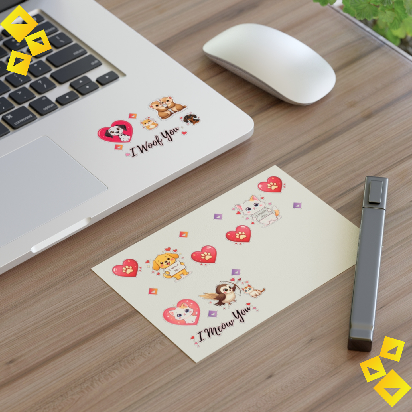 Custom Pet Love Sticker Sheet - Personalized Dog & Cat Stickers - Cute Valentine Vinyl Stickers for Gifts